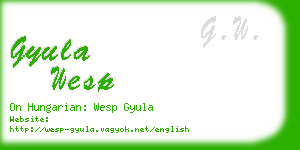 gyula wesp business card